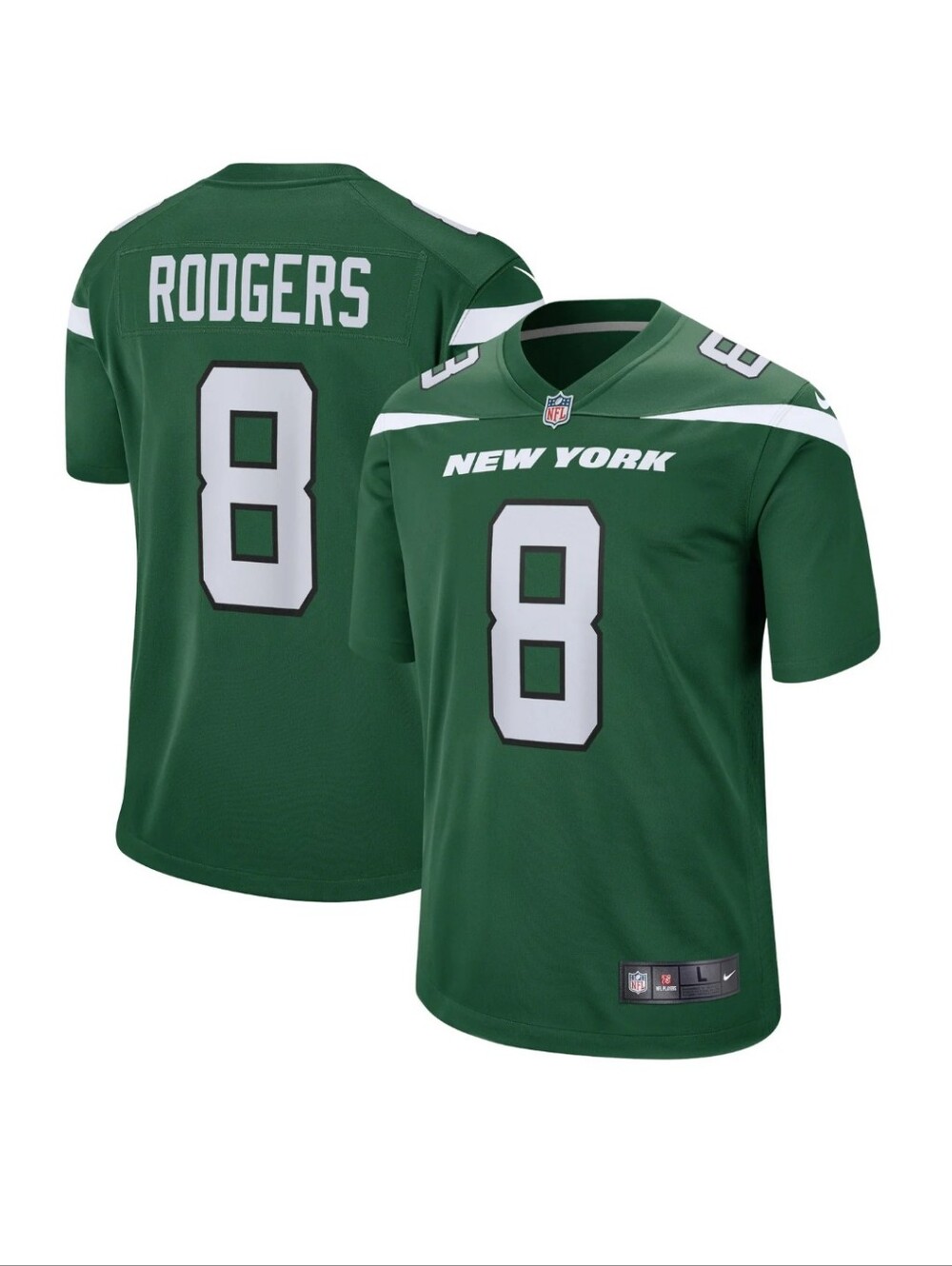 New Aaron Rodgers Large New York Jets Nike Game Jersey Gotham Green Multi Sizes